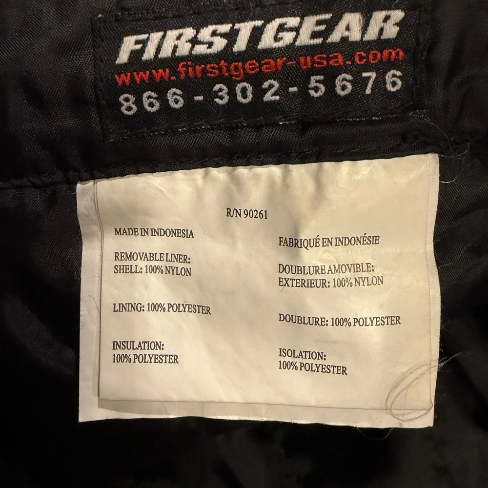 Firstgear Overpants Mens 40 Black Motorcycle Riding Pants Removable Liner